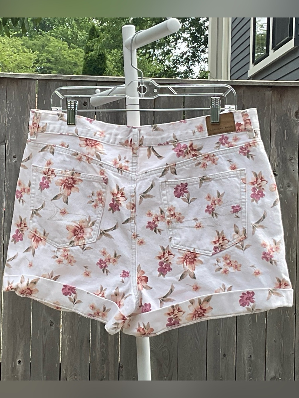 American Eagle Outfitters Pink Floral Jean Shorts